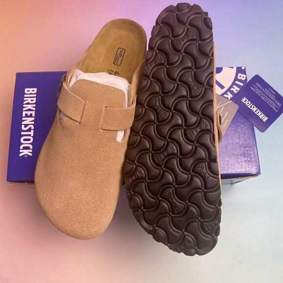 Birkenstock Boston Soft Footbed Sandals: Adjustable Suede Comfort (Narrow Fit) - Picture 2 of 5